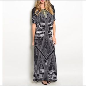 Tribal Mesh Maxi Dress